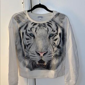 Express cropped graphic sweatshirt
